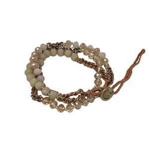 Chloe + Isabel N570 Multi Wrap Necklace Bracelet Beaded Chain Rose Gold New